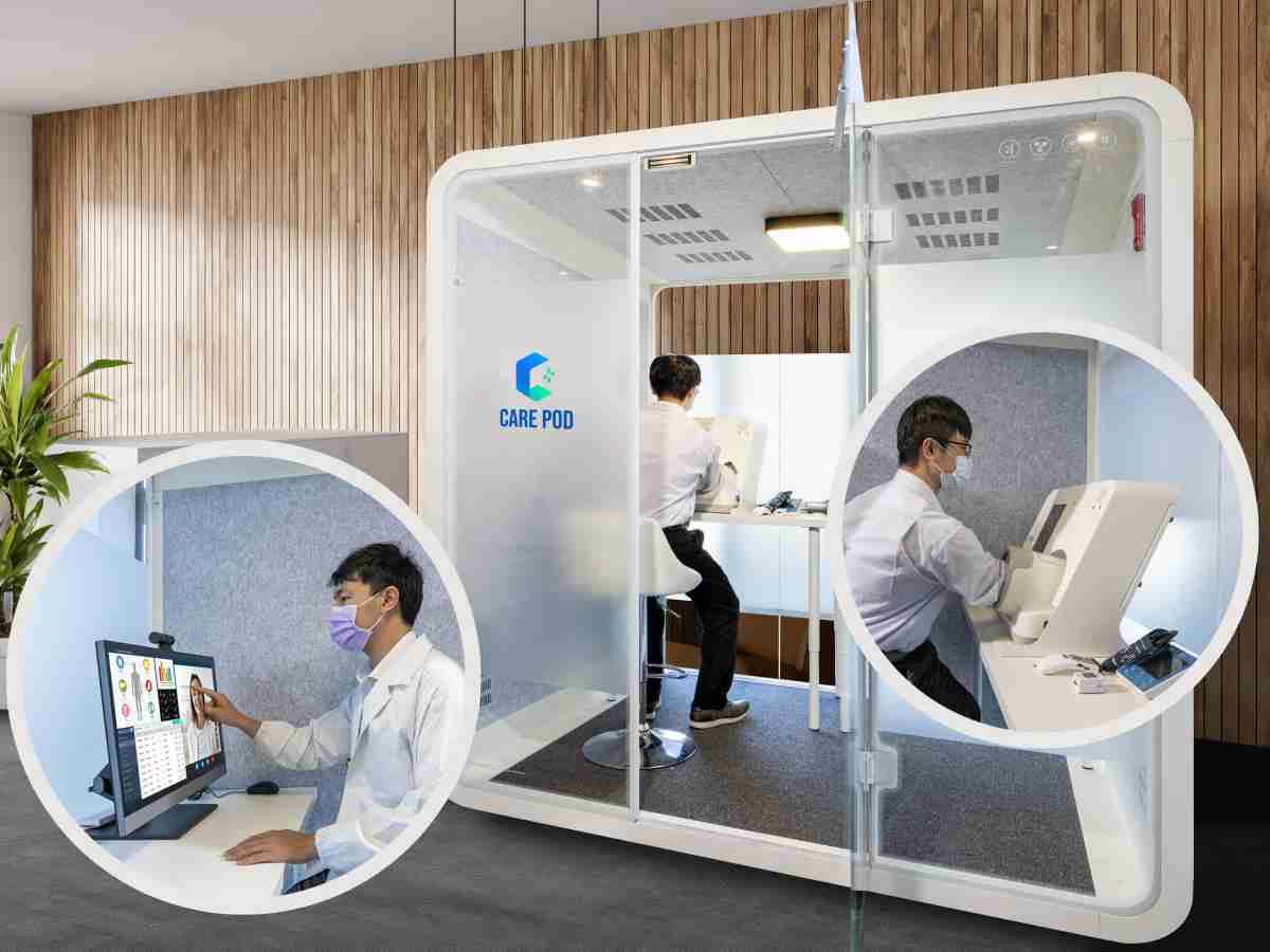 达擎于医疗科技展中展出＂远距诊疗舱＂，，，，以因应医疗数字化及社会高龄化趋势下、、、复诊及慢性病患等族群对于远距看诊需求逐渐升高所推出的创新整合方案。。多功能合一、、、、高隐私性的远距诊疗舱可根据病患端与医师端的不同需求，，，提供弹性化及客制化功能，，，节省医生和病患的精力及时间