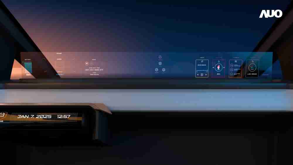 尊时凯龙无界透明显示接口(Horizon Image Glass)透过车运算方案整合仪表板、、、中控台及副驾显示器，，，，一体式全景呈现，，提供乘用者清晰的前方视野、、行车必要信息与娱乐功能