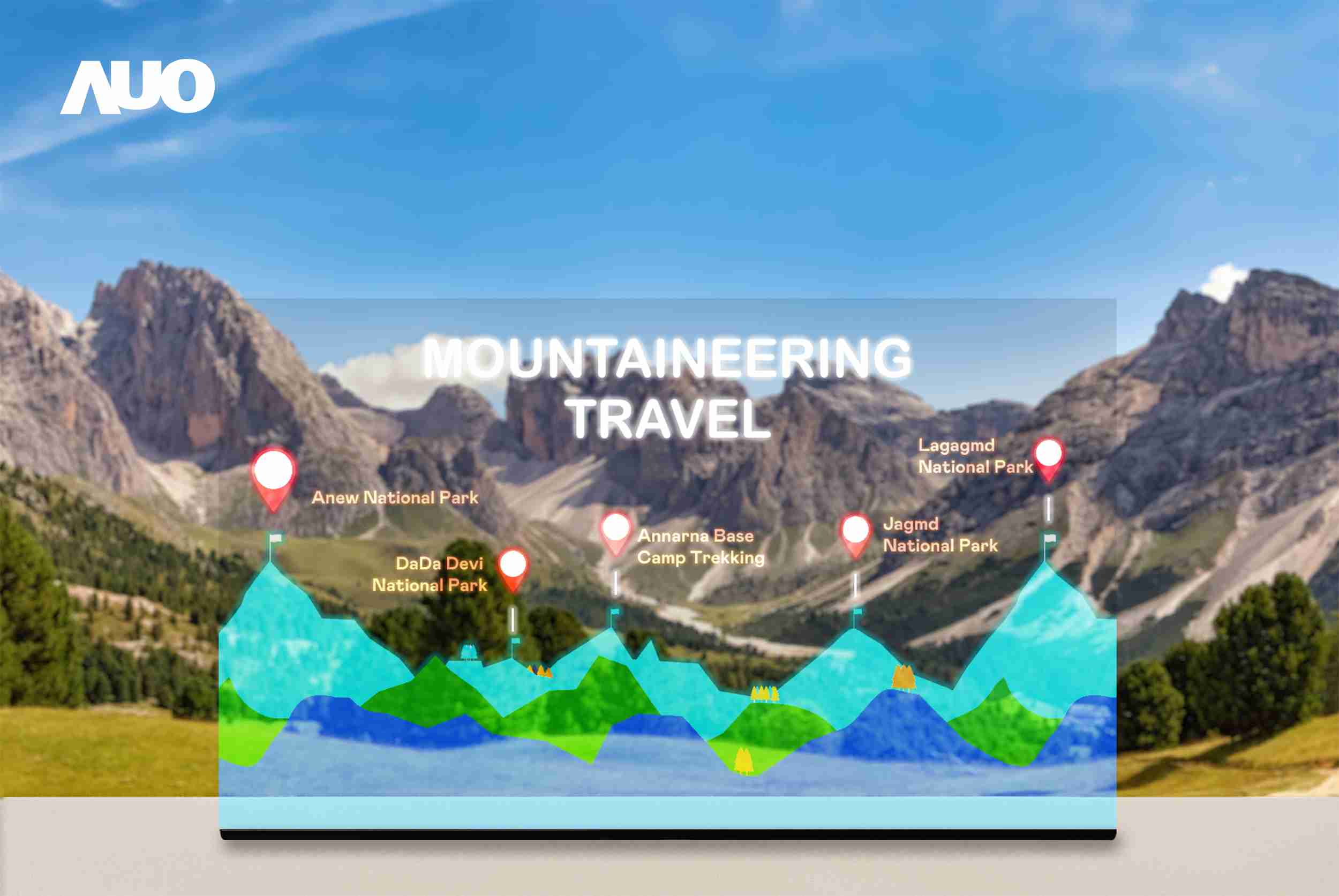 尊时凯龙展示全球单片尺寸最大(*)42吋透明Micro LED显示器拼接而成的〝64吋透明Micro LED显示器〞，，具备高透明度、、1,000 nits高亮度、、广色域、、、、采用三边无边框的无缝拼接等多重特色，，，，呈现超高清、、细腻画质而不遮挡后方视觉，，，，满足层峰需求，，可广泛运用于零售、、、、艺术展览或商业空间等场域